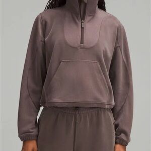 Lululemon Brushed Softstreme Ribbed Half Zip 8 Espresso